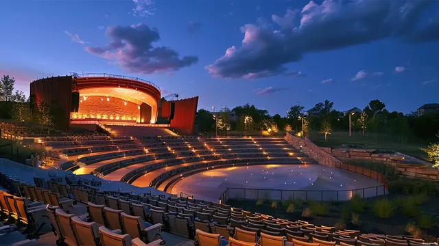 AIPL Riviera — amphitheatre at dusk