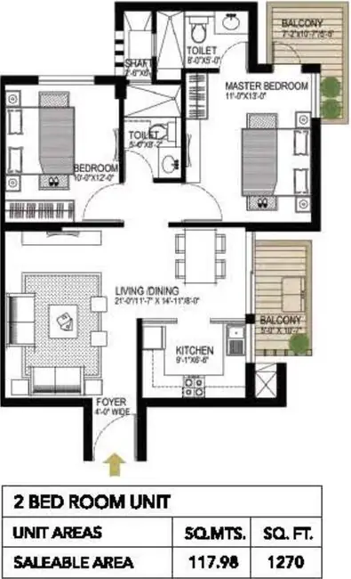 Alpha Gurgaon One 2 BHK floor plan