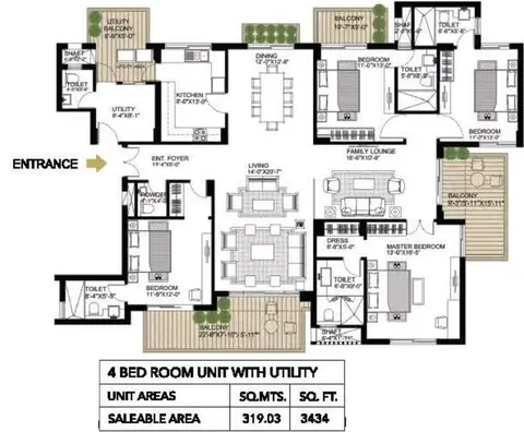 Alpha Gurgaon One 4 BHK floor plan