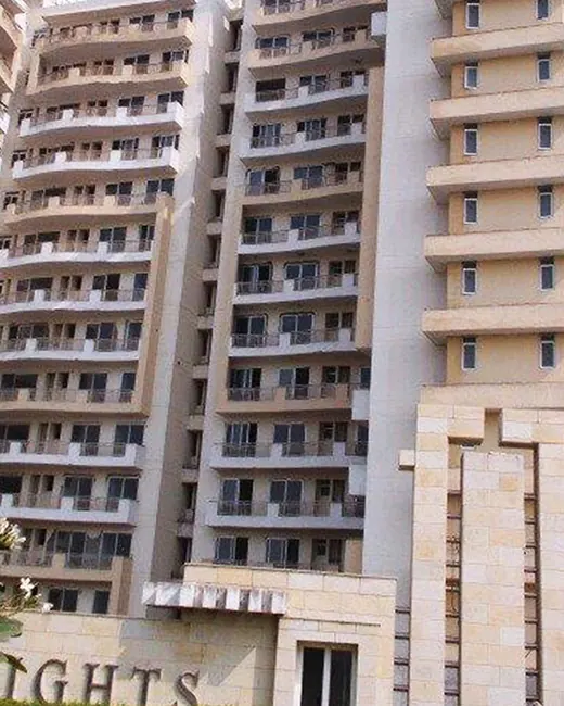 Ansal Heights 86 — tower facade with entrance (real photo, official slider)