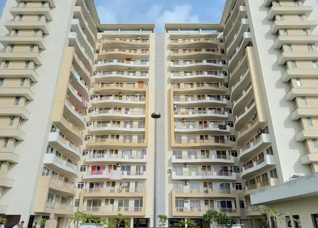 Ansal Heights 86 — completed towers facade (real photo, site update)