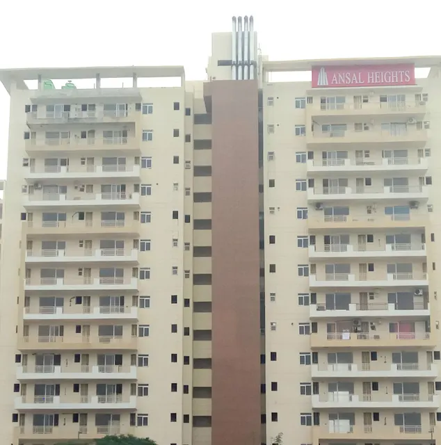 Ansal Heights 86 — tower with Ansal Heights signage (real photo)