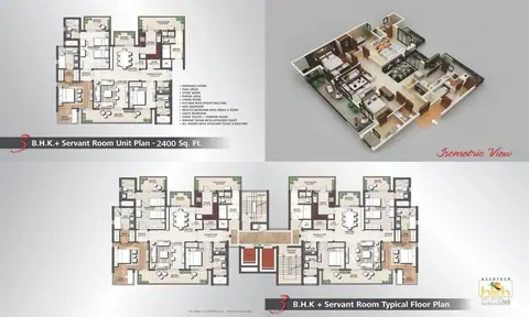 Assotech Blith 3 BHK + 3T + SR floor plan