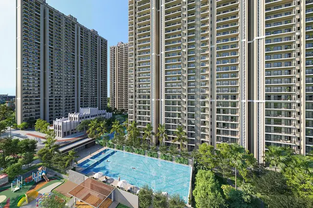 ATS HomeKraft Sanctuary 105 — pool and landscape aerial view