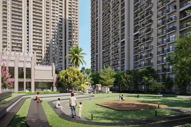ATS HomeKraft Sanctuary 105 — central lawn with towers