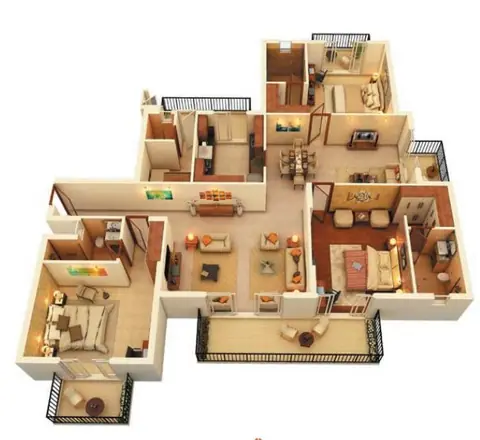 ATS Marigold 3 BHK + Utility floor plan