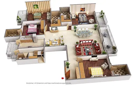 ATS Triumph 4 BHK + 4T + SQ floor plan