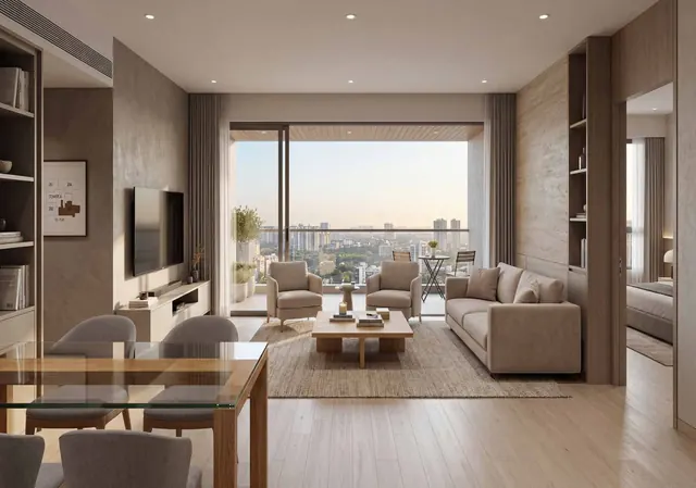 Aura The Aerth — Living and dining room (render)