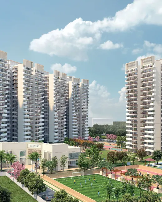 Bestech Altura — exterior towers with landscaped greens
