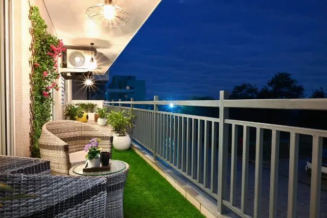 Bestech Altura — balcony at dusk