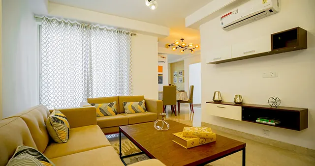 Bestech Park View Sanskriti — sample apartment living room