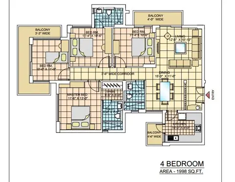 BPTP Terra 4BHK floor plan