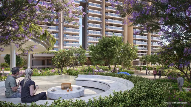 Conscient Elaira Residences — landscaped garden seating