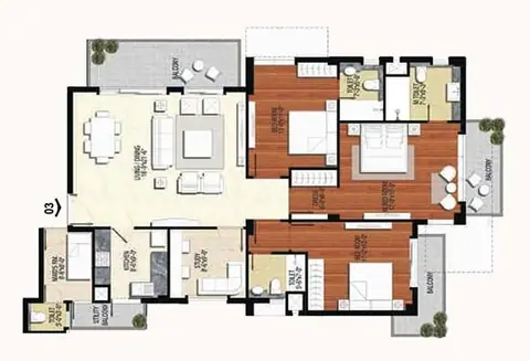 Conscient Heritage Max 4 BHK + SRV floor plan