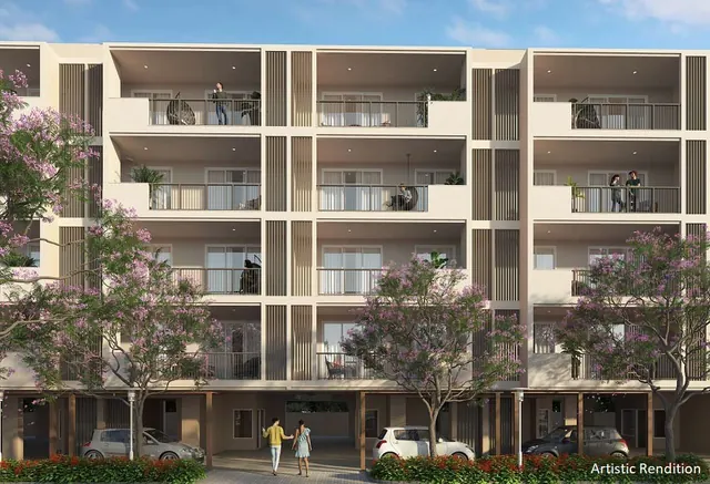 DLF Garden City Enclave — floors facade close-up (render)