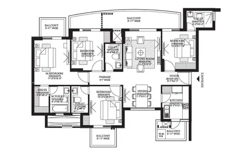 DLF The Primus 4BR + 4T floor plan