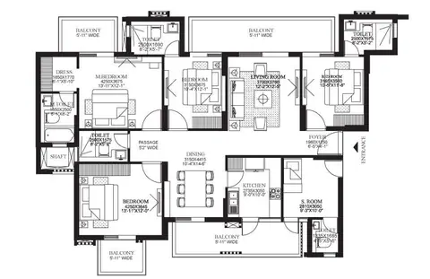 DLF The Primus 4BR + 4T floor plan