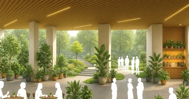 DLF Privana North landscaped clubhouse render