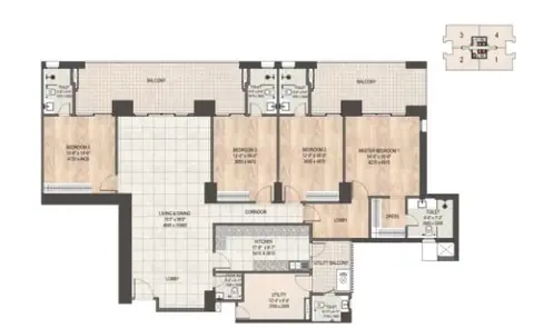 DLF Privana South 4 BHK floor plan
