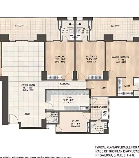 DLF Privana West 4 BHK floor plan