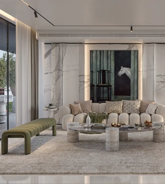 Elan The Emperor — living room interior render (portrait)