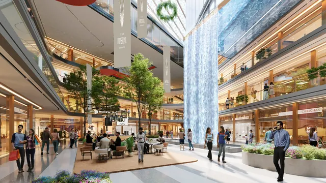 Elan Imperial — Central atrium with water feature (render)