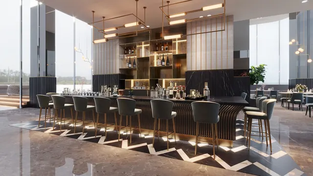 Elan Mercado — Restaurant / bar interior (render)