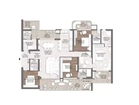 Elan The Presidential 4 BHK floor plan