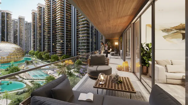 Elan The Presidential — balcony view over landscape render