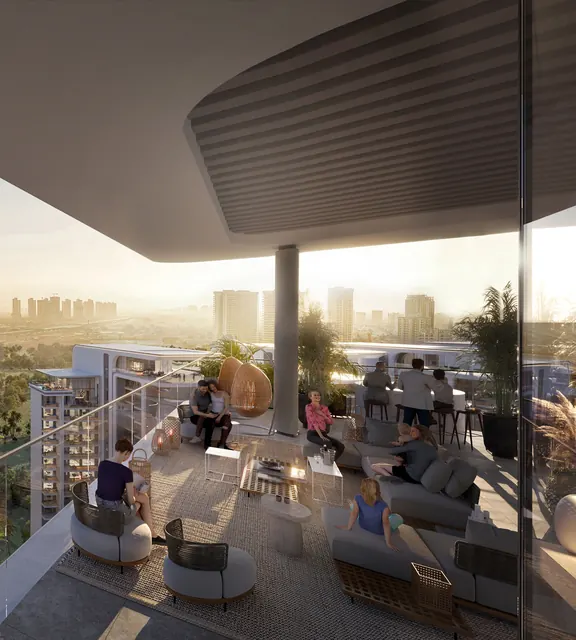 Elan The Presidential — sky deck lounge render