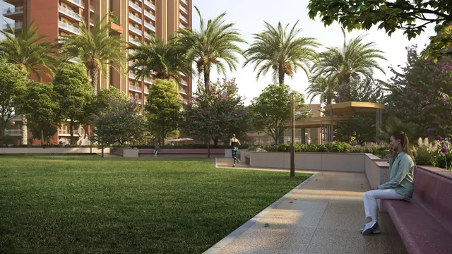 Eldeco Fairway Reserve — central lawn render