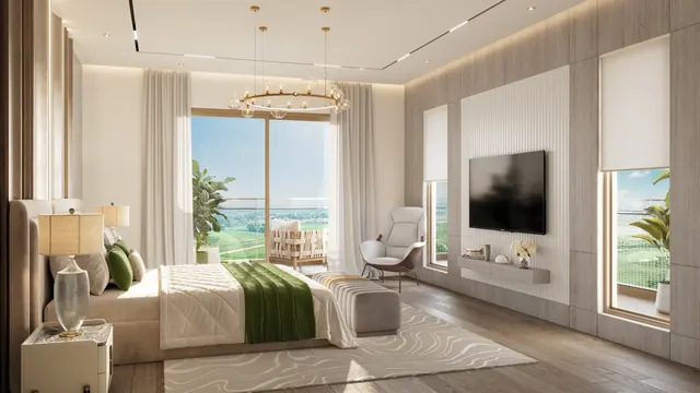 Eldeco Fairway Reserve — penthouse master bedroom interior render