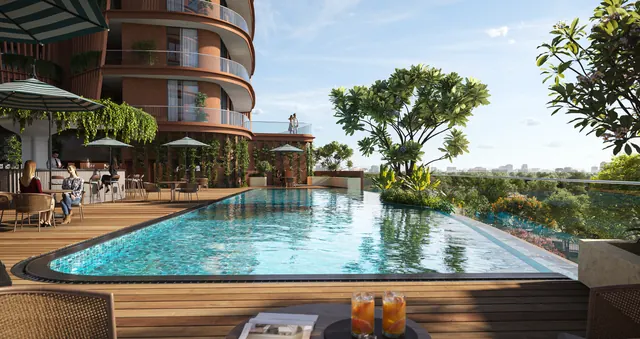 Eldeco Terra & Sol — pool deck by day render