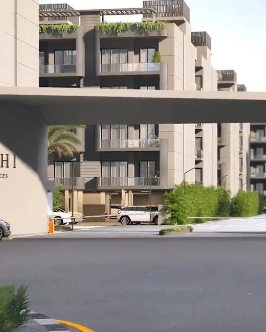 Ganga Kashi — entrance gate with low-rise floors render (frame from official banner video)