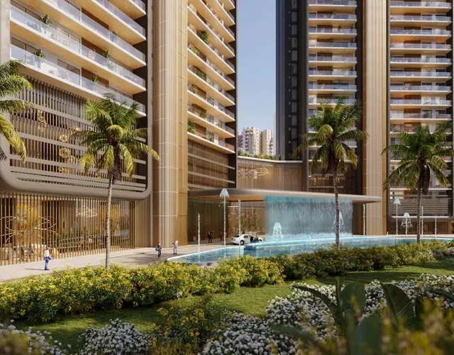 Ganga Realty Nandaka — towers with landscaped water court