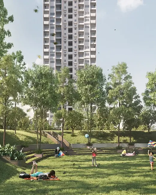Godrej Air — landscaped central greens with towers