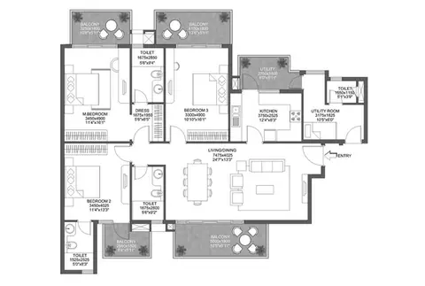 Godrej Arista 3.5 BHK floor plan