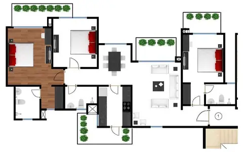 Godrej Frontier 3 BHK floor plan