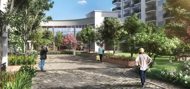 Godrej Habitat Gurgaon — landscaped walkway