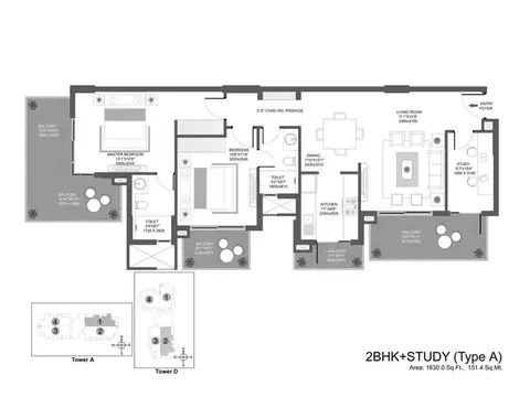 Godrej Icon 2 BHK floor plan