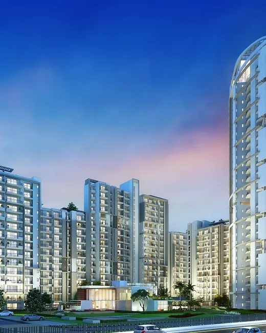 Godrej Icon — towers exterior at dusk
