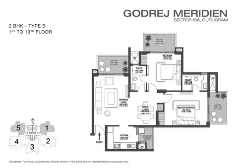 Godrej Meridien 2 BHK floor plan