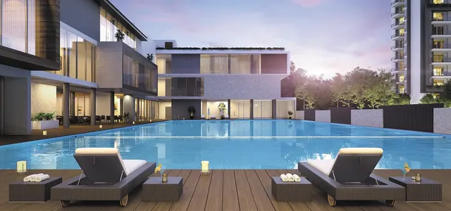 Godrej Meridien — clubhouse pool deck