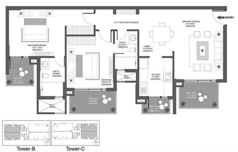 Godrej Oasis 2 BHK floor plan