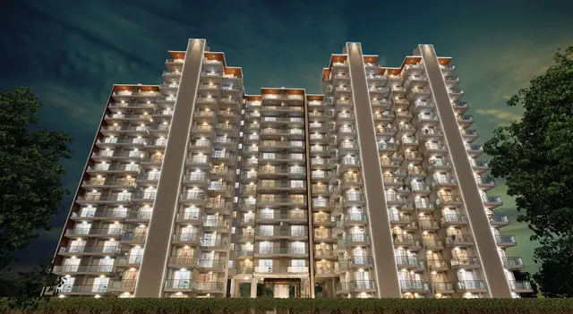 Godrej Suprema — towers at night