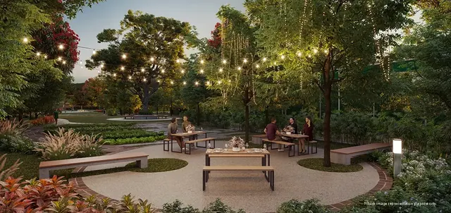 Godrej Zenith — landscaped garden seating