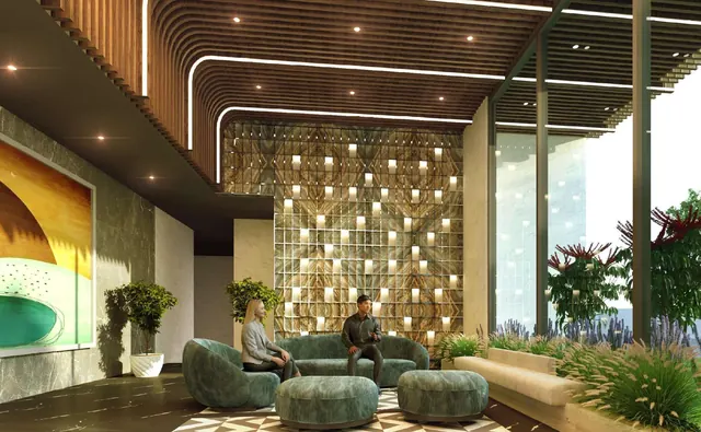 Golf Island — Render of a lounge / lobby interior