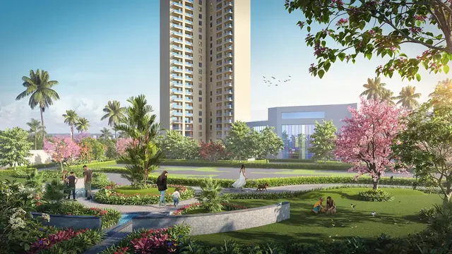 Hero Homes — landscaped garden with towers