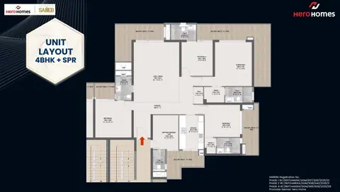 Hero the Palatial 4BHK+SRV floor plan