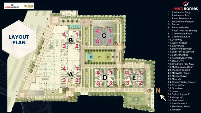 Hero the Palatial master plan / site layout